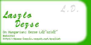 laszlo dezse business card